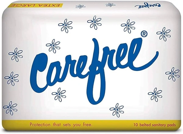 Carefree Sanitary Pads - Belted (Regular), 10 pcs - 10 Pcs