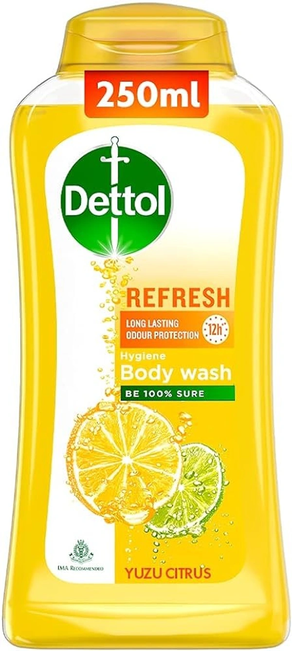 Dettol Body Wash and Shower Gel for Women and Men, Refresh - 250ml - 250ml