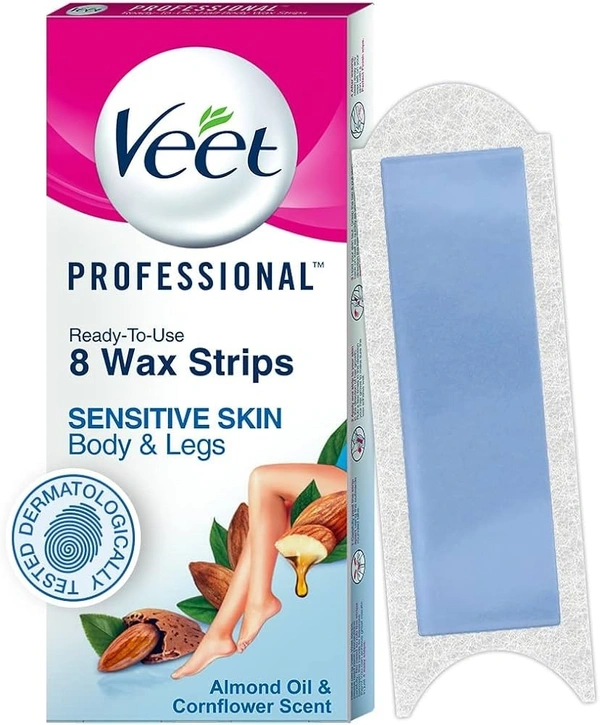 Veet Half Body Waxing Kit Almond Oil, 8 pcs - 8 pcs