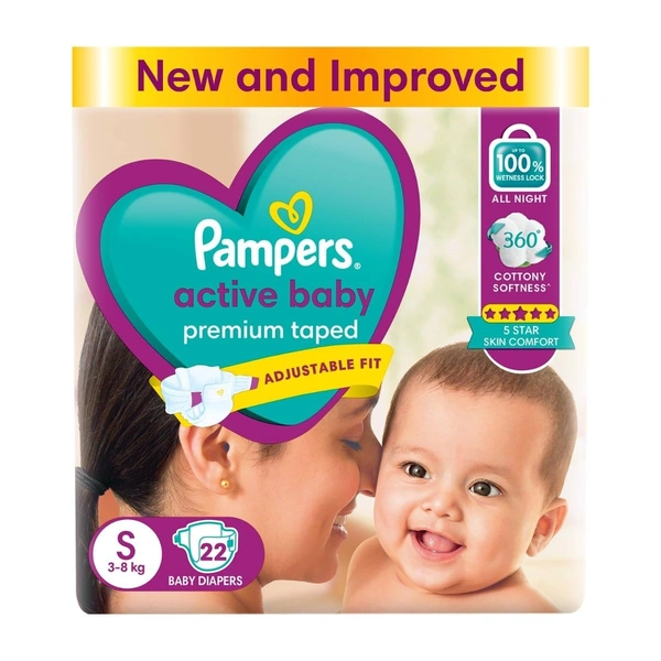 Pampers Active Baby Small 3-8 Kg (22 Pants)