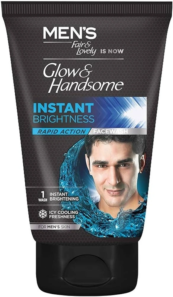 Fair & Lovely Fair& Lovely Glow& Handsome Face Wash Instant Brightness Mens Rapid Action, 100g - 100g