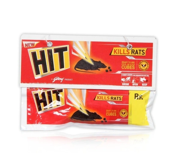 HIT Ready To Use Pre Mixed Cubes Kills Rats, 25g - 25g