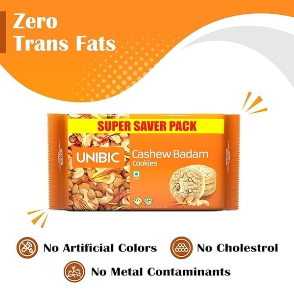 Unibic Biscuits Cashew Badam Cookies Packet, 500g - 500g