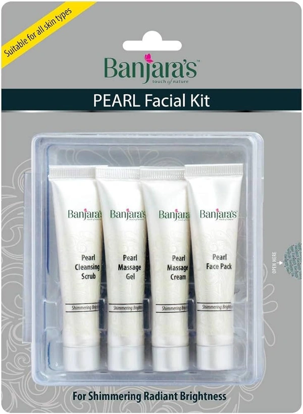Banjara's Pearl Natural's Essence Facial Kit (4 Tubes Inside), 15 g - 4X15g