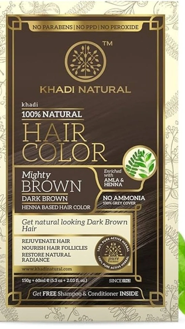 Khadi Herbal Dark Brown Henna Colour, 150g - 150g