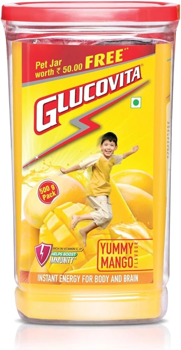 Glucovita Glucose Powder Jar - Mango, 500gm - 500g