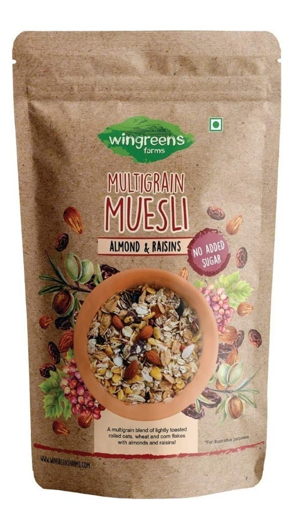 Wingreens Multigrain Muesli Almond& Raisins, 400g - 400g