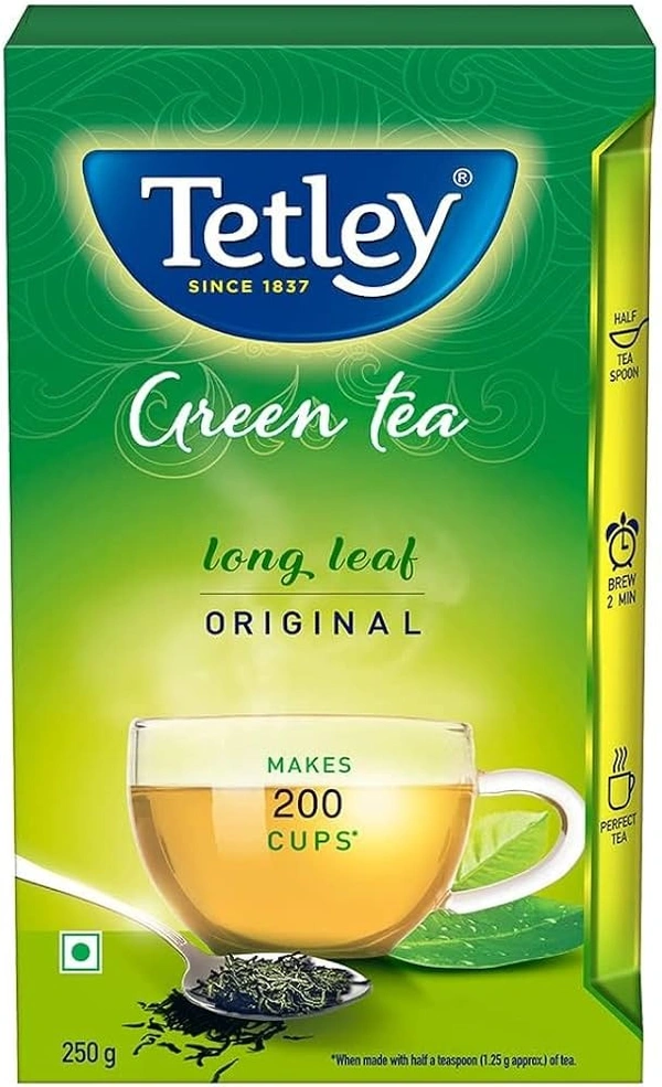 Tetley Long Leaf Green Tea, Lemon, 250g - 250g