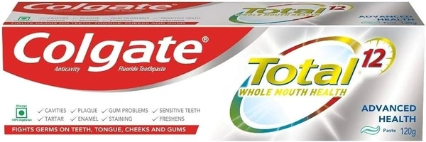 Colgate Advanced Health Total Whole Mouth Health Anticavity Fluoride Toothpaste, 120g - 120g