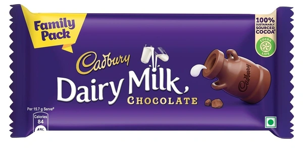 Dairy Milk Cadbury Dairy Milk Chocolate Bar Family Pack, 130g