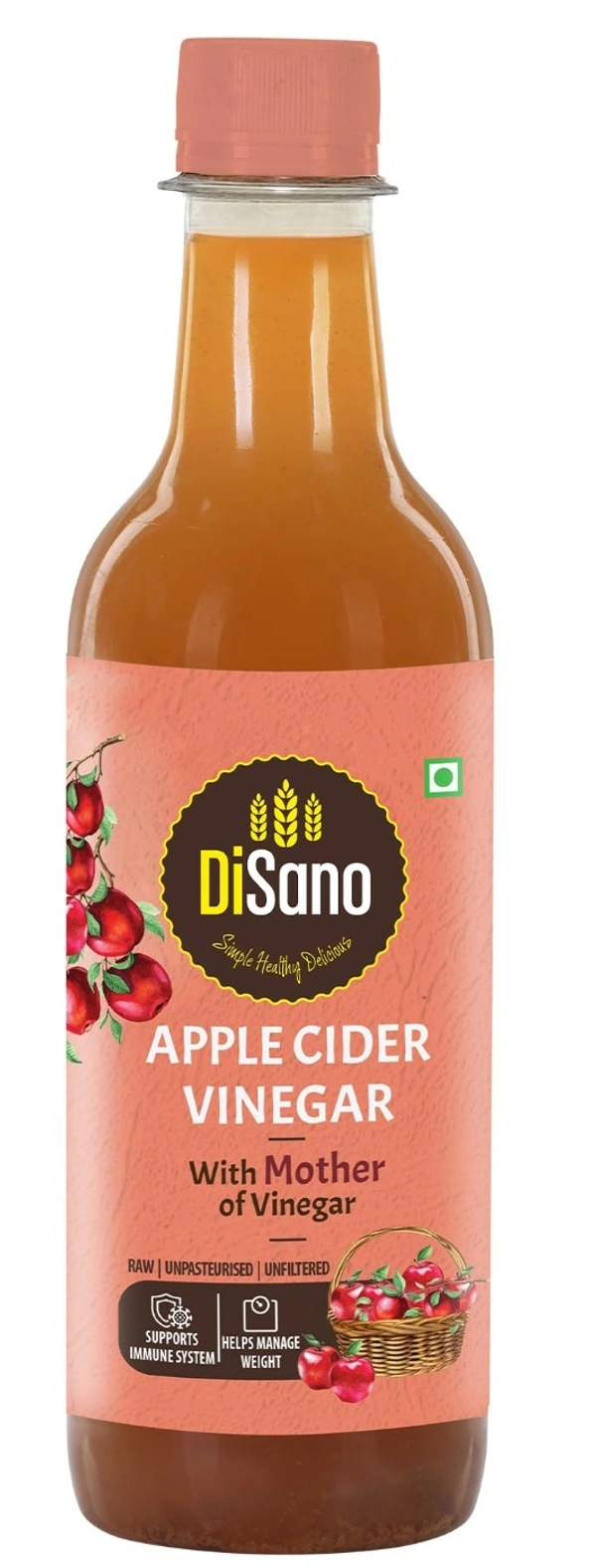 Disano Apple Cider Vinegar With Mother Vinegar-500ml - 500ml