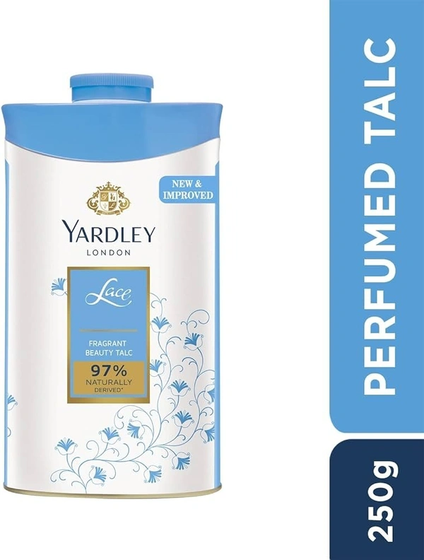 Yardley London Lace Perfumed Talc, 250g - 250g