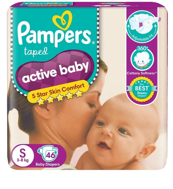 Pampers Active Baby 5 Star Skin Comfort Small 3-8 Kg (46 Pants)