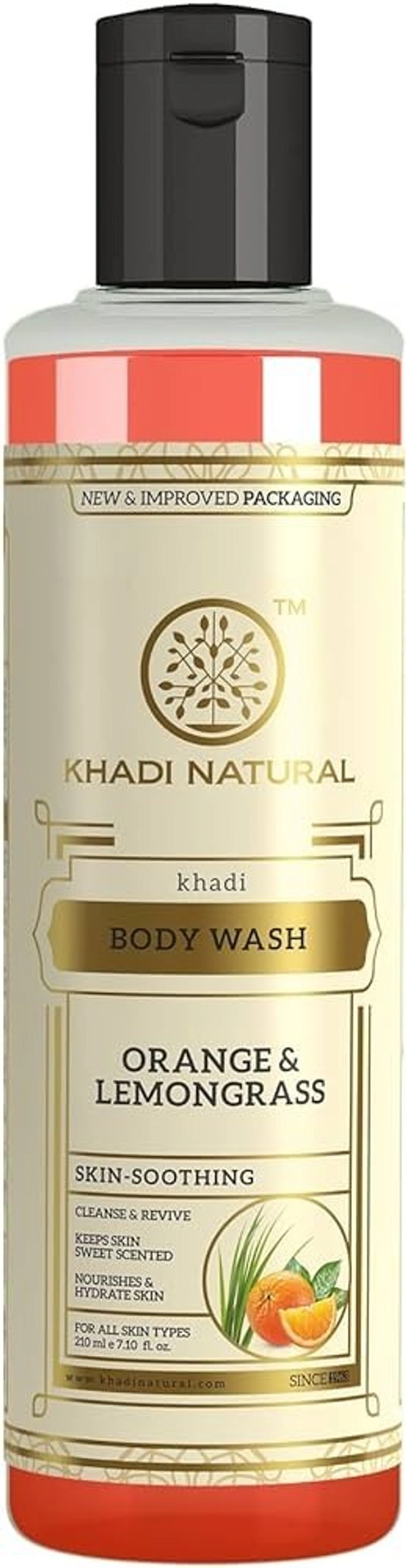 Khadi Herbal Orange and Lemongrass Body Wash, 210 ml - 210 ml
