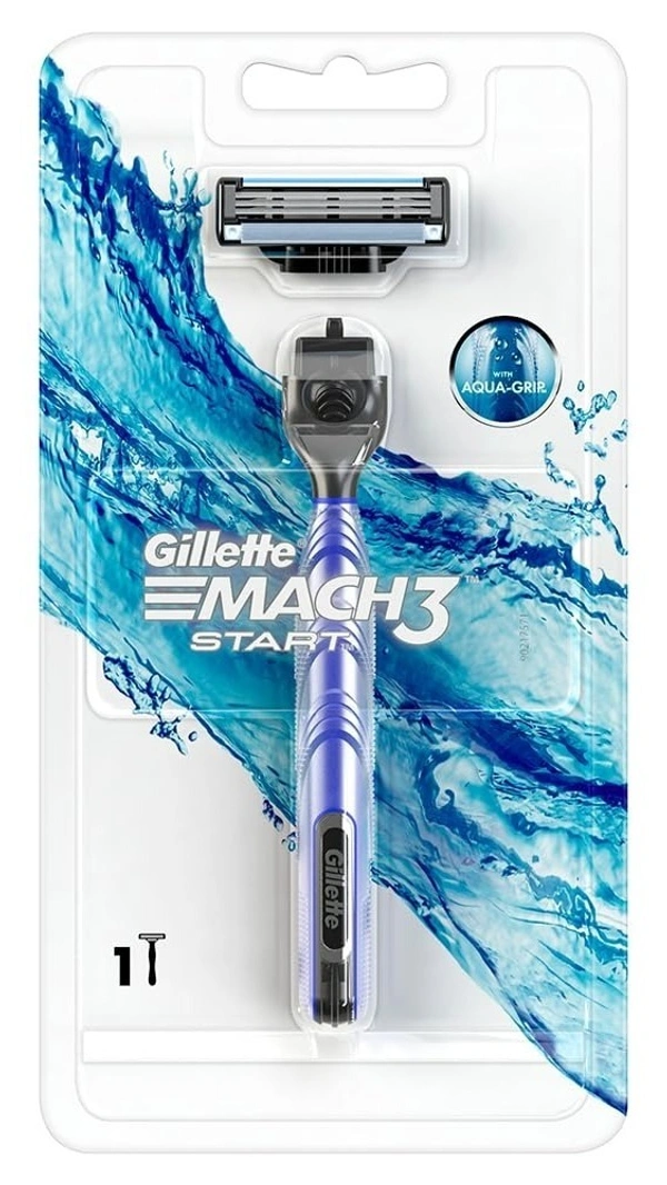 Gillette Gillete Mach 3 Start With Aqua Grip Men Razor, 1 pcs - 1 pcs