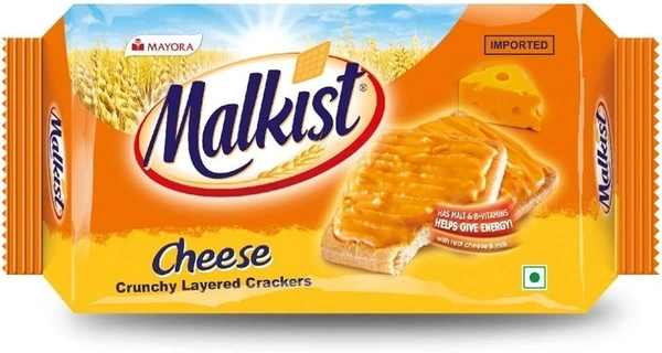 Malkist Cheese Crunchy Layered Crackers Pouch, 138g - 138g