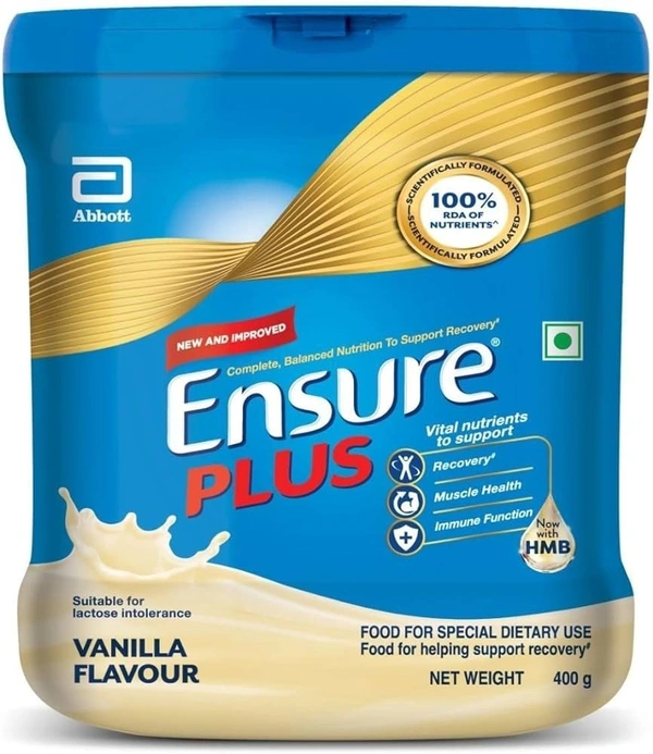 Ensure Plus Powder Complete Balanced Nutrition Vanilla Flavor 400gm Jar - 400g