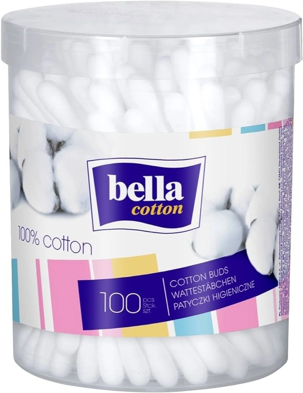 Bella Cotton Buds 100 Nos Round Box, 1 pcs - 1 pcs