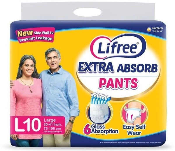 Lifree Extra Absorb Pants Large 10 Pants, 10 pants - 10 pants