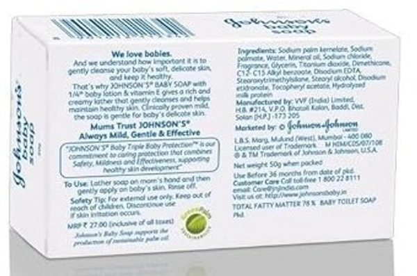 Johnson's Baby Soap With Vitamin E, 50g - 50g