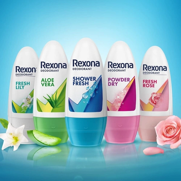 Rexona Deodorant Roll On Shower Fresh Underarm Odour  Protection, 50 ml - 50 ml