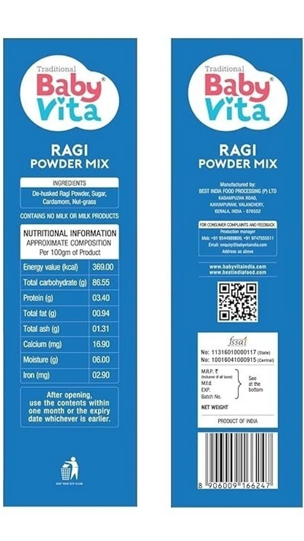 Baby Vita Ragi Powder Mix Packet, 300g