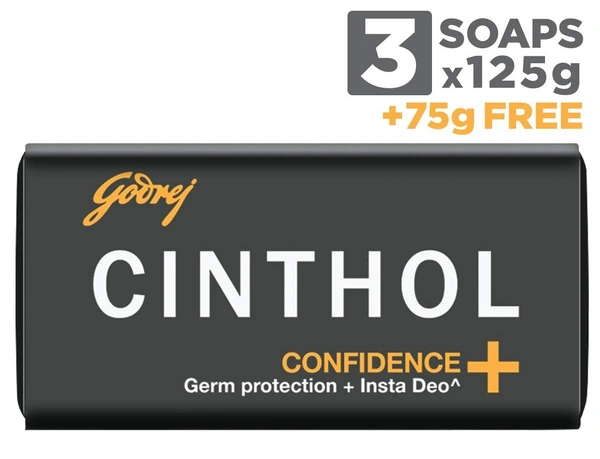 Cinthol Health Intense Deo Fragrance Bath Soap, 99.9% Germ Protection, 125g (Pack of 3) - 125gm