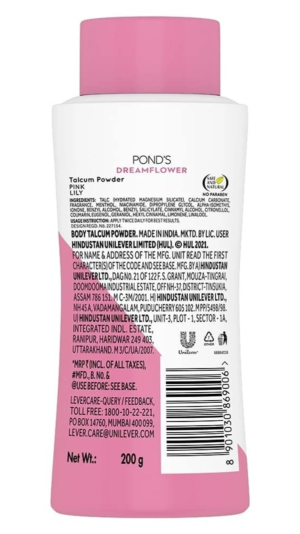 Pond's Dream Flower Fragrant Talcum Powder, 200g - 200g