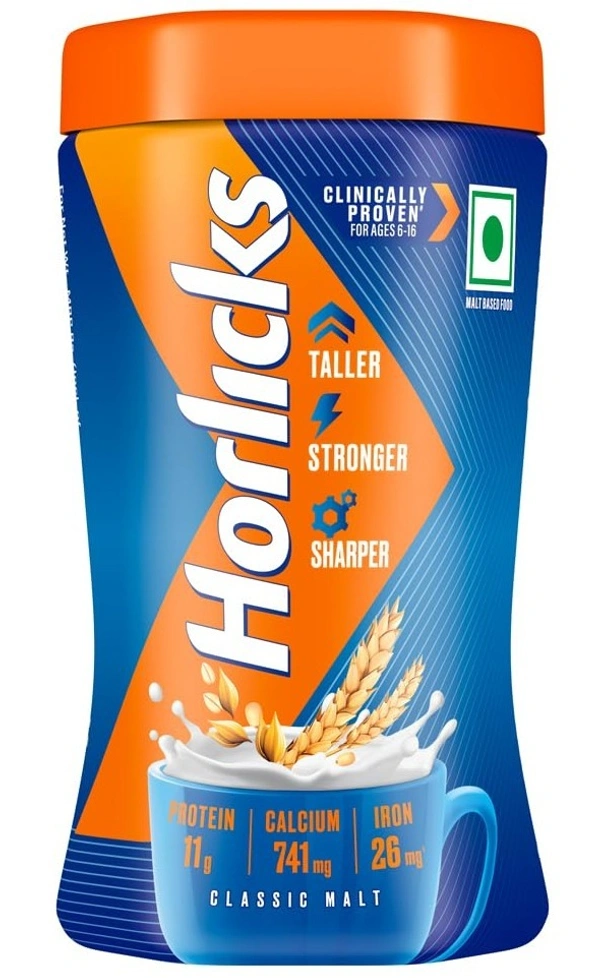 Horlicks Health Drink Powder - Classic Malt Flavour 200 gm (Pet Jar) - 200g