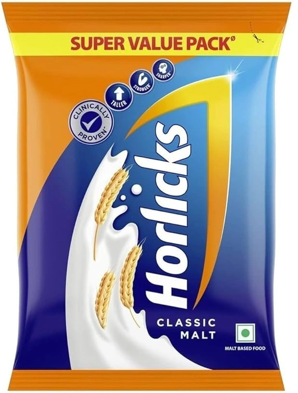 Horlicks Health & Nutrition Drink Pouch, 500g - 500g