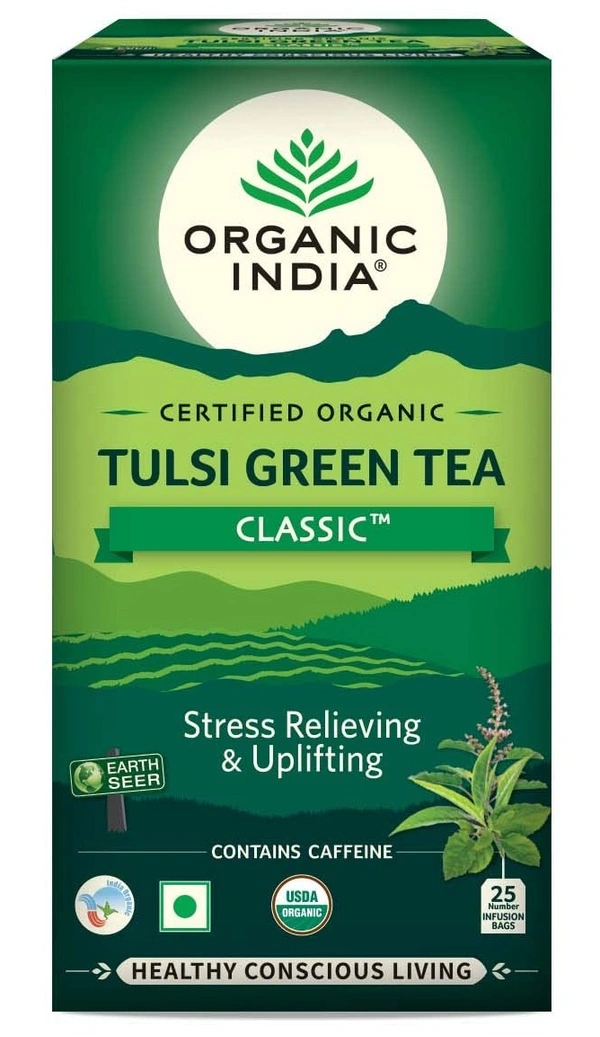 Organic India Tulsi Green Tea Classic, 25 Bags - 25 Bags