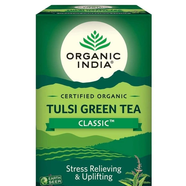 Organic India Tulsi Green Tea Classic, 10 Bags - 10 Bags