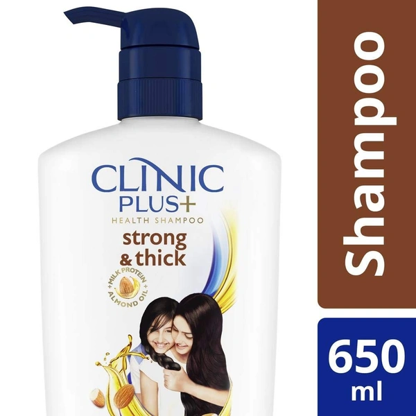 Clinic Plus Thick Health Shampoo With Almond Oil Strong, 650ml - 650ml