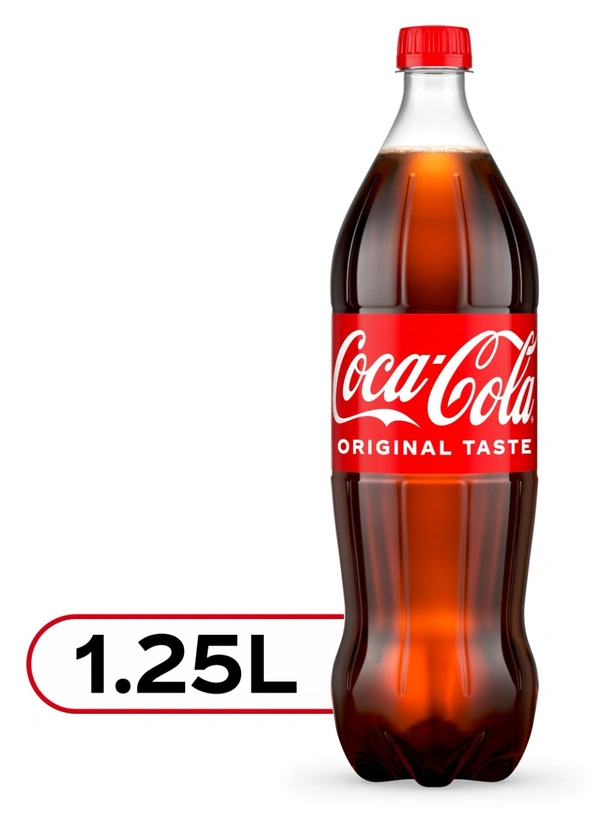 Coca-Cola Original Soft Drink, 1.25L Bottle - 1.25L