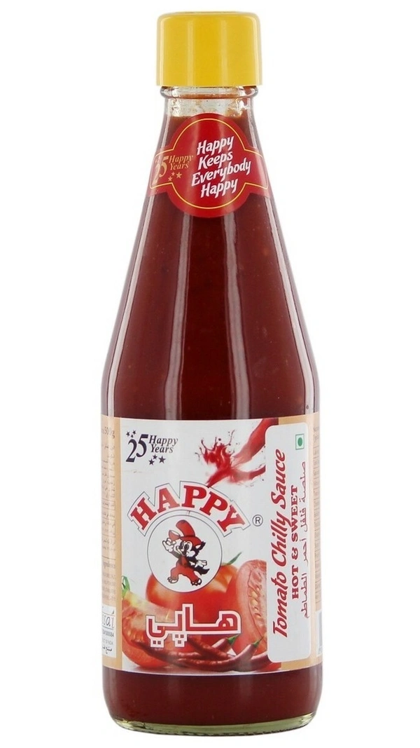 Happy Red Chilli Sauce Hot N Sweet, 500g - 500g