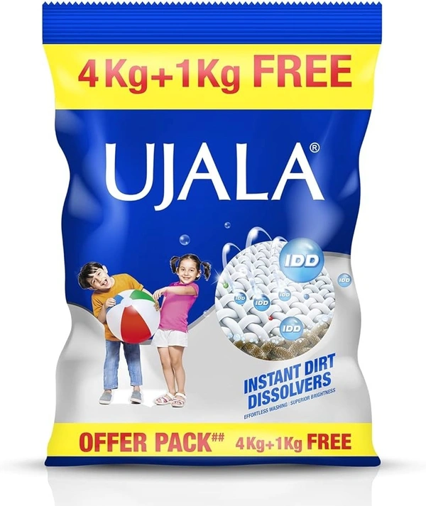 Ujala Instant Dirt Dissolvers Washing Powder, 4Kg +1Kg - 4Kg +1Kg