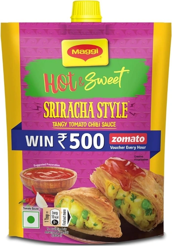 Maggi Hot& Sweet Sriracha Style Tangy Tomato Chilli Sauce Spout Pouch, 300g - 300g