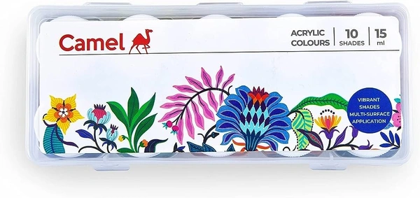 Camel Fabric Acrylic Colours(10 Shades), 15 ml