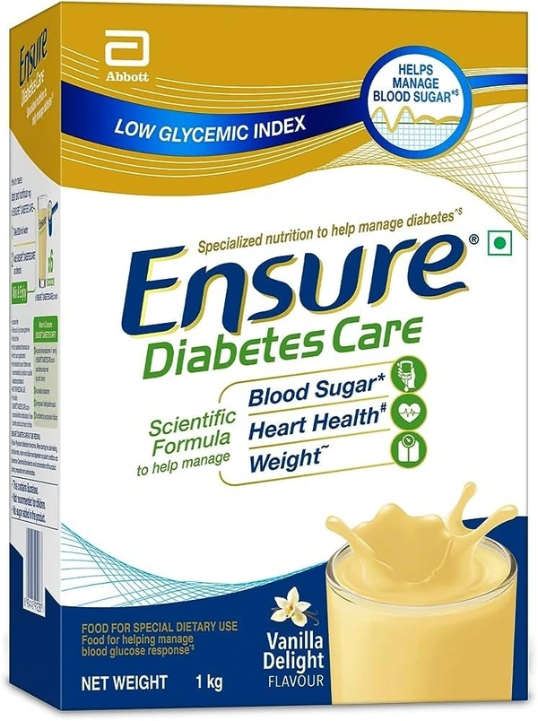 Ensure Diabetes Care- Nutrition to Help Control Blood Sugar Levels- Vainilla Flavour 1 Kg - 1Kg