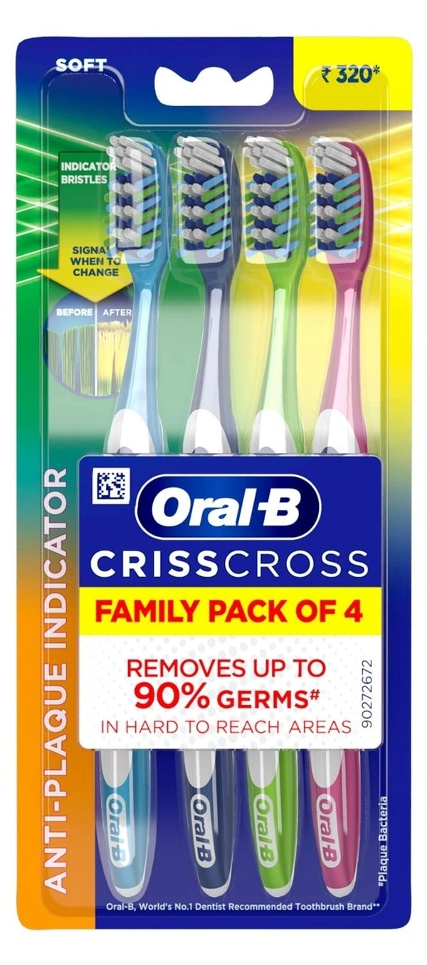 Oral-B Toothbrush Crisscross Gum Care Soft, 4 pcs - 4 pcs