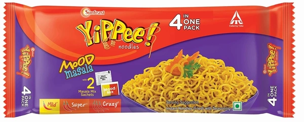 Yippee Sunfeast Yippee Noodles Mood Masasla Pouch Four in One Pack Pouch, 280g - 280g