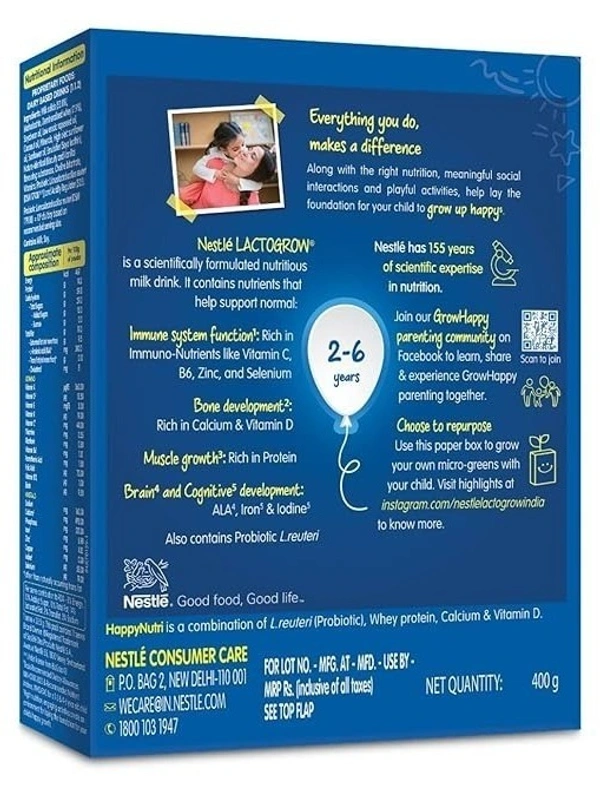 Nestle Lactogrow Nutritious Milk Drink (Baby Food 2-6 Years), 400g - 400g