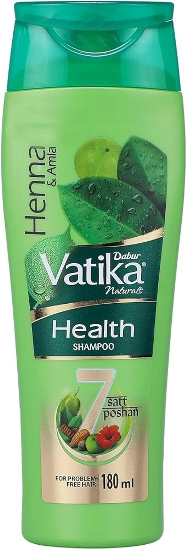 Dabur Vatika Health Shampoo(Henna& Amla) Power of 7 Natural Ingredients, 180 ml - 180 ml