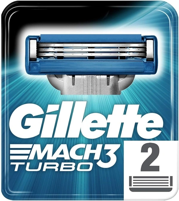 Gillette Mach 3 Turbo Shaving Razor Blade 2s Pack (Cartridge), 2 pcs - 2 pcs