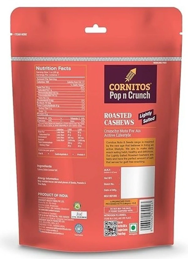 Cornitos Roasted Cashew, 200g - 200g