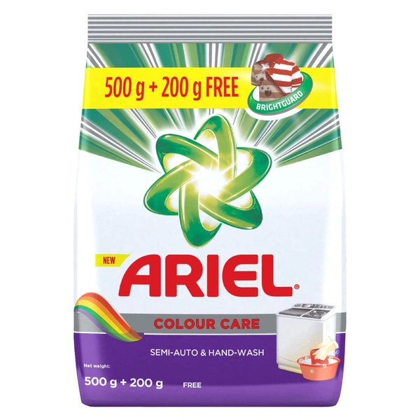 Ariel Colour Care Semi Auto and Hand Wash Powder, 500g +200g - 500g + 200g