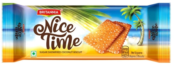 Britannia Nice Time Sugar Showered Coconut Biscuit, 150g - 150g