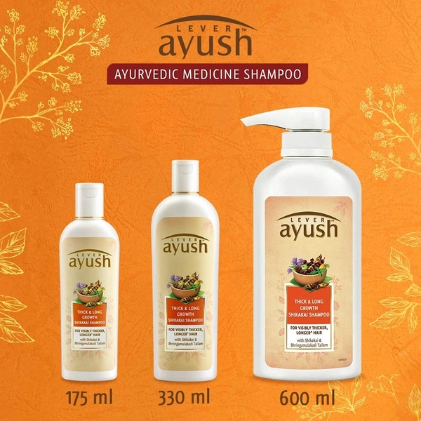 Lever Ayush Thick& Long Growth Shikakai Shampoo, 175 ml - 175 ml