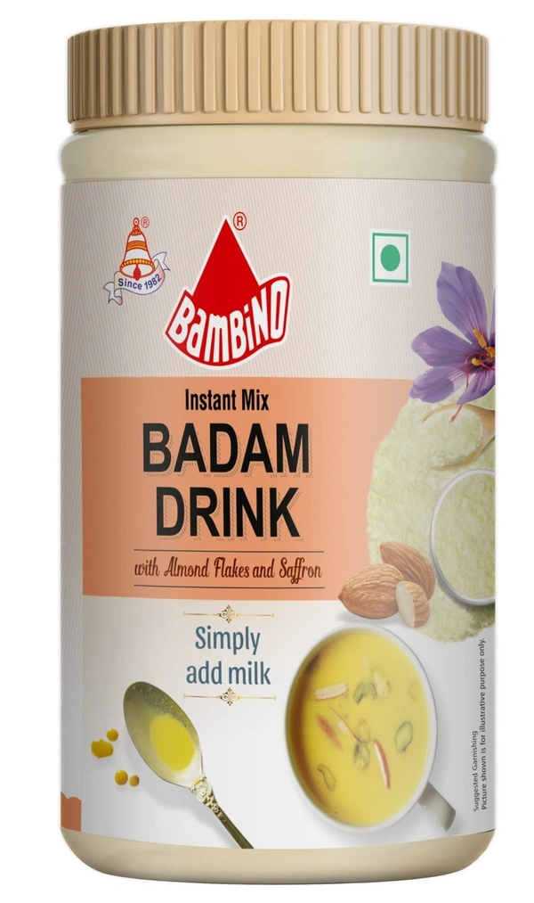 Bambino Instant Badam Drink Mix Bottle 500g - 500g