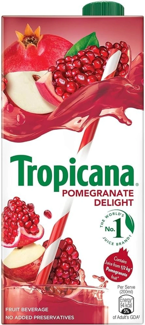 Tropicana Pomegranate Delight Fruit Juice , 1L - 1L